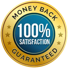 100% satisfaction, money back badge